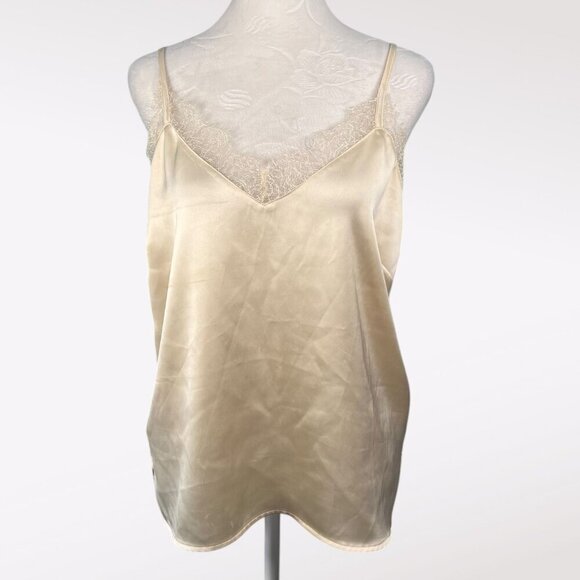 Rachel Zoe Satin Lace Trim Camisole Top Stretch Size Medium - Picture 1 of 10